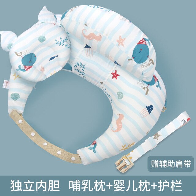 Coussin d'allaitement bébé maternité allaitement multifonction réglable coussin infantile -né alimentation couche lavable couverture: SET B7