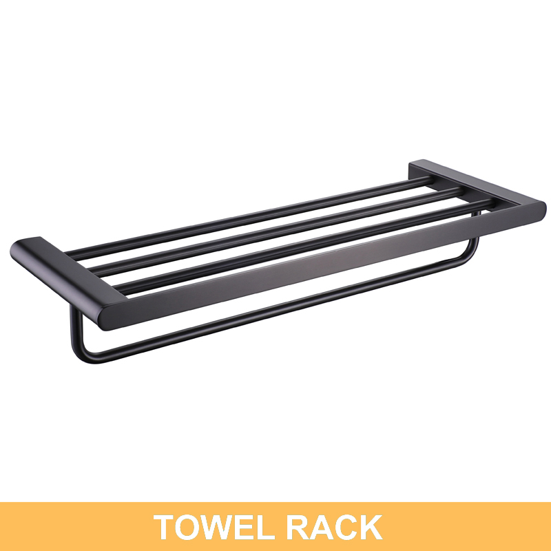 Bathroom Accessories 304 Stainless Steel Towel Rack Shelf Metal Gray Color Toilet Paper Holder Robe Hooks Cloth Hanger