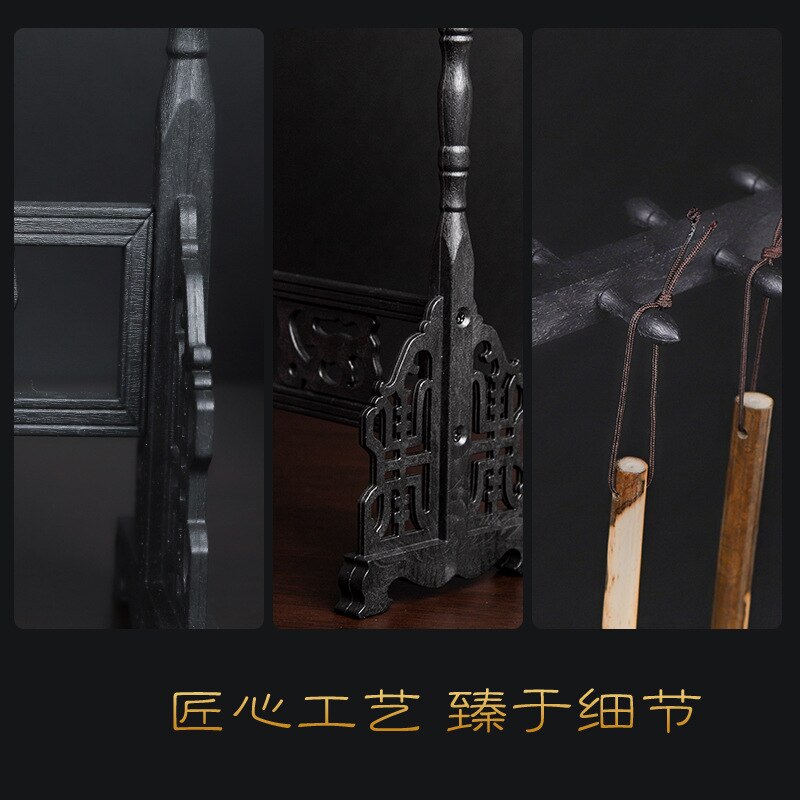 "traditionel kinesisk børsteholder kalligrafi pen holder stativ 12 krog kyllingevinge træ børste stativ hængende pen holder"