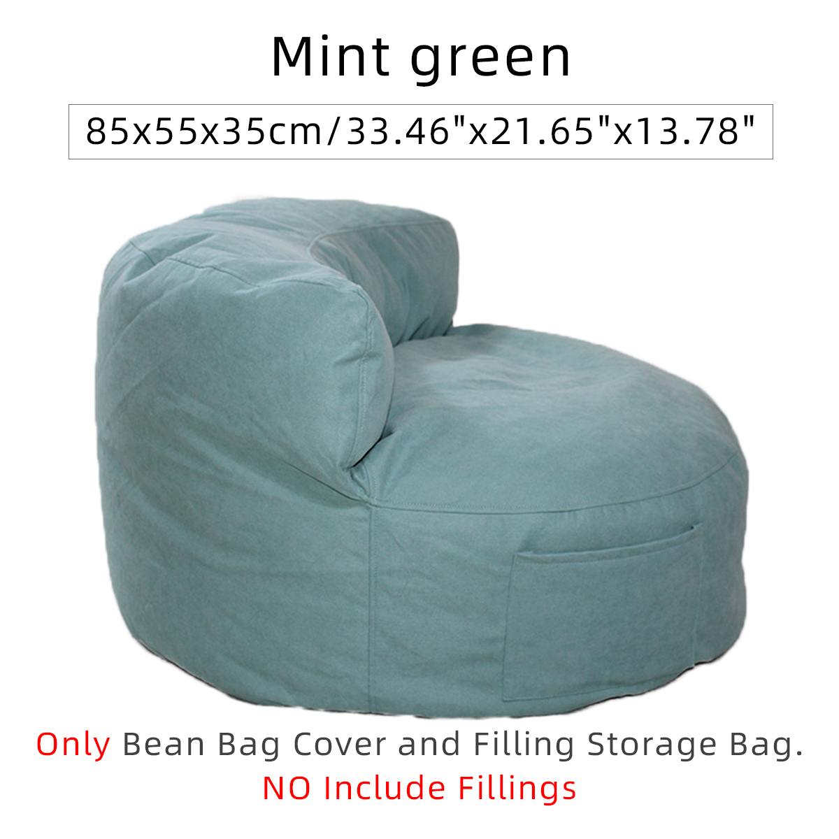 Comfortable Bean Bag Lazy Sofas Cover Chairs without Filler Linen Cloth Bean-Bag Lounger Seat Pouf Puff Couch Tatami Living Room: MintGreen