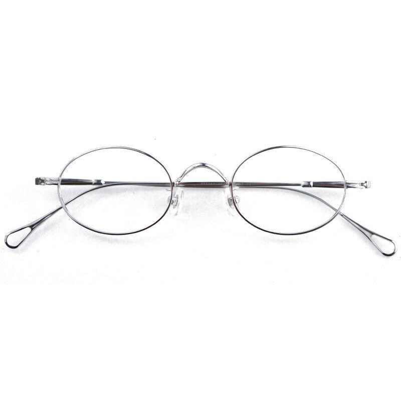 Ren titan glasögonbåge retro dam handgjord oval glasögonbåge ultralätt herrglasögon utan linser: 1