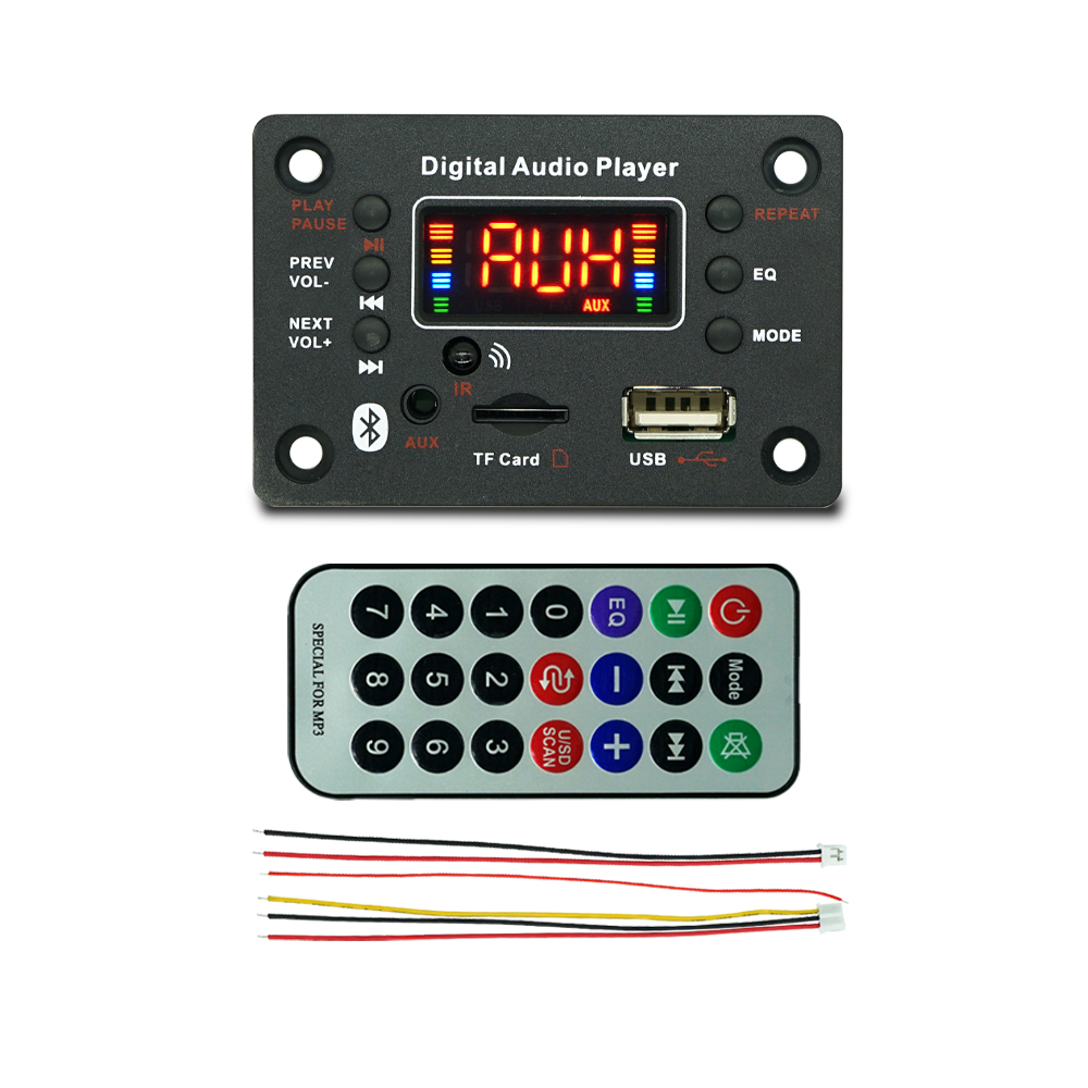 12V Bezprzewodowy dekoder Bluetooth 5.0 MP3 WMA Płyta Car Audio USB TF FM Radio Moduł Kolorowy ekran Odtwarzacz MP3 z pilotem zdalnego sterowania
