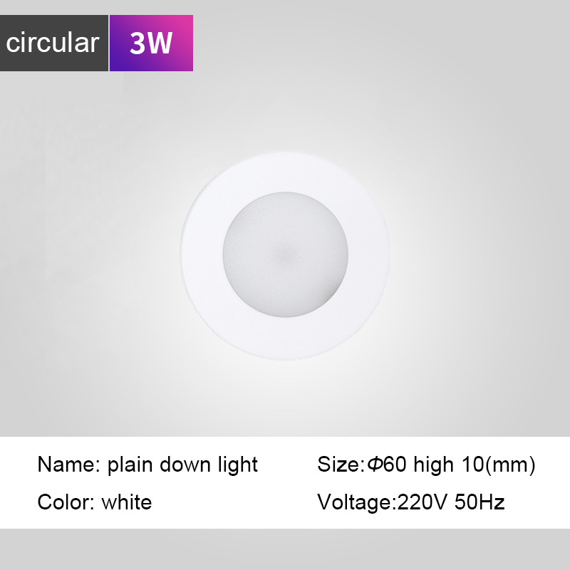 Hartisan ultratunn led panel taklampa enkel led rund fyrkantig lampa 3000k/4000k vardagsrum korridor inomhusljus: Cirkulär 3w / Kall vit