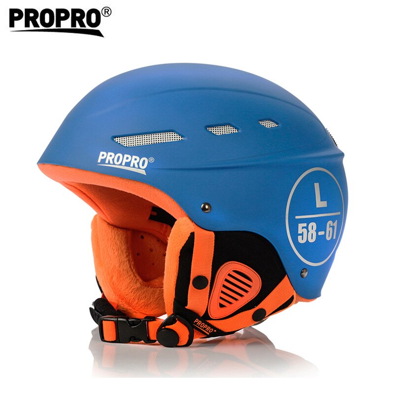 Casco de seguridad deportivo para esquí, equipo de monopatín, Snowboard, resistente a impactos, transpirable, de goma: Blue L