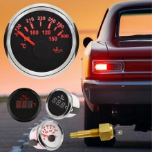 Universal 2"(52mm) Oil Temp Gauge Meter 50-150 with Red Backlight 12V 24V for Car Boat