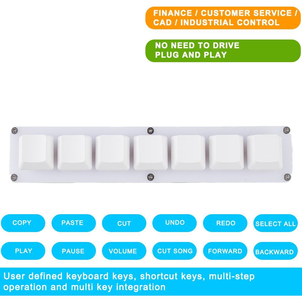 Mini 7 Key Custom OSU Keypad USB Wired White Programmable Macro Mechanical Keyboard For Gaming Working DIY Macropad