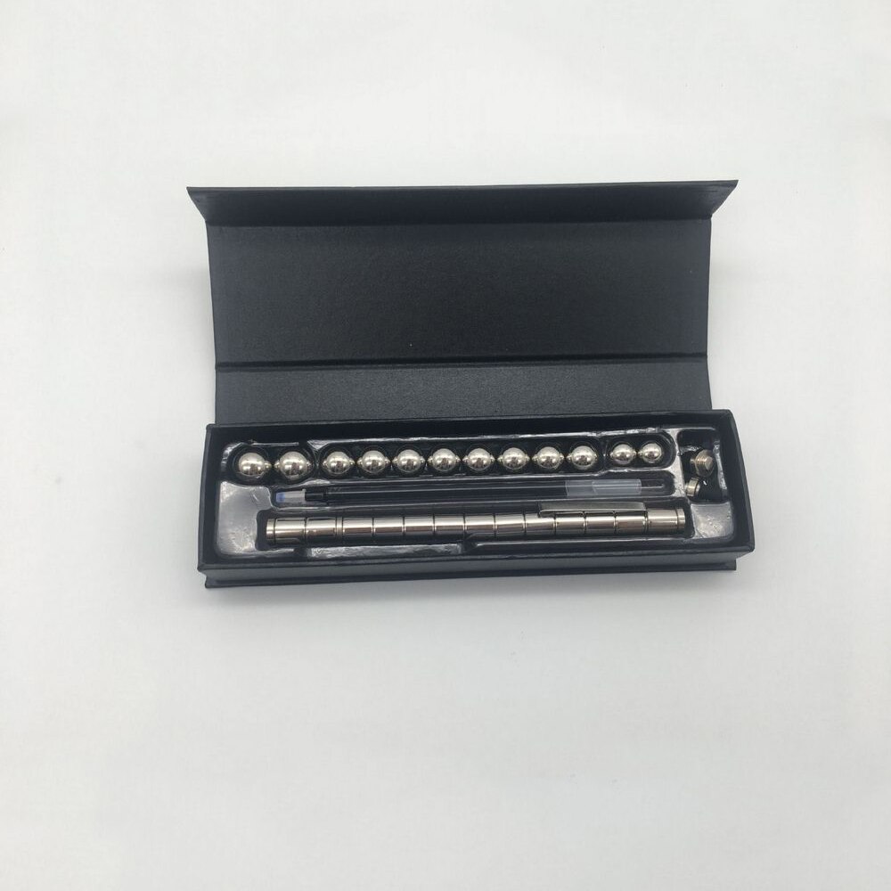 Stylo magnétique multifonction à pression, support amusant pour tablette, , aimant en métal,: silver