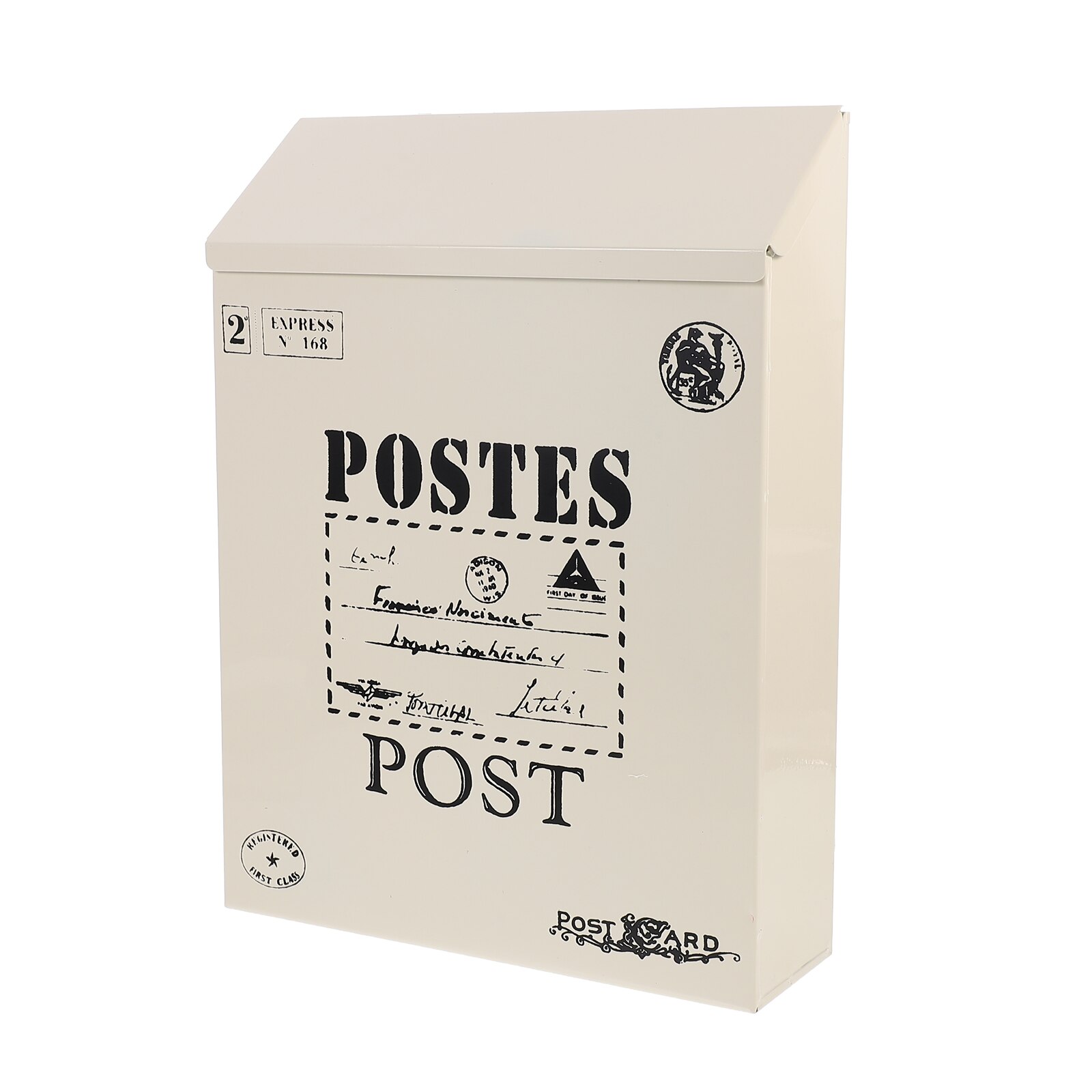 Locking Letter Box Vintage Mailbox Wall Mount Postal Letter Box Newspaper Box