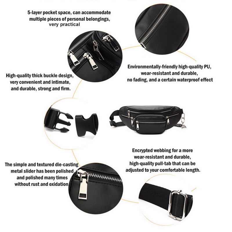 Waist Bag Pack Multi-function Steam Punk Leg Package PU Leather Shoulder Bag Women Belt Pochete Pack