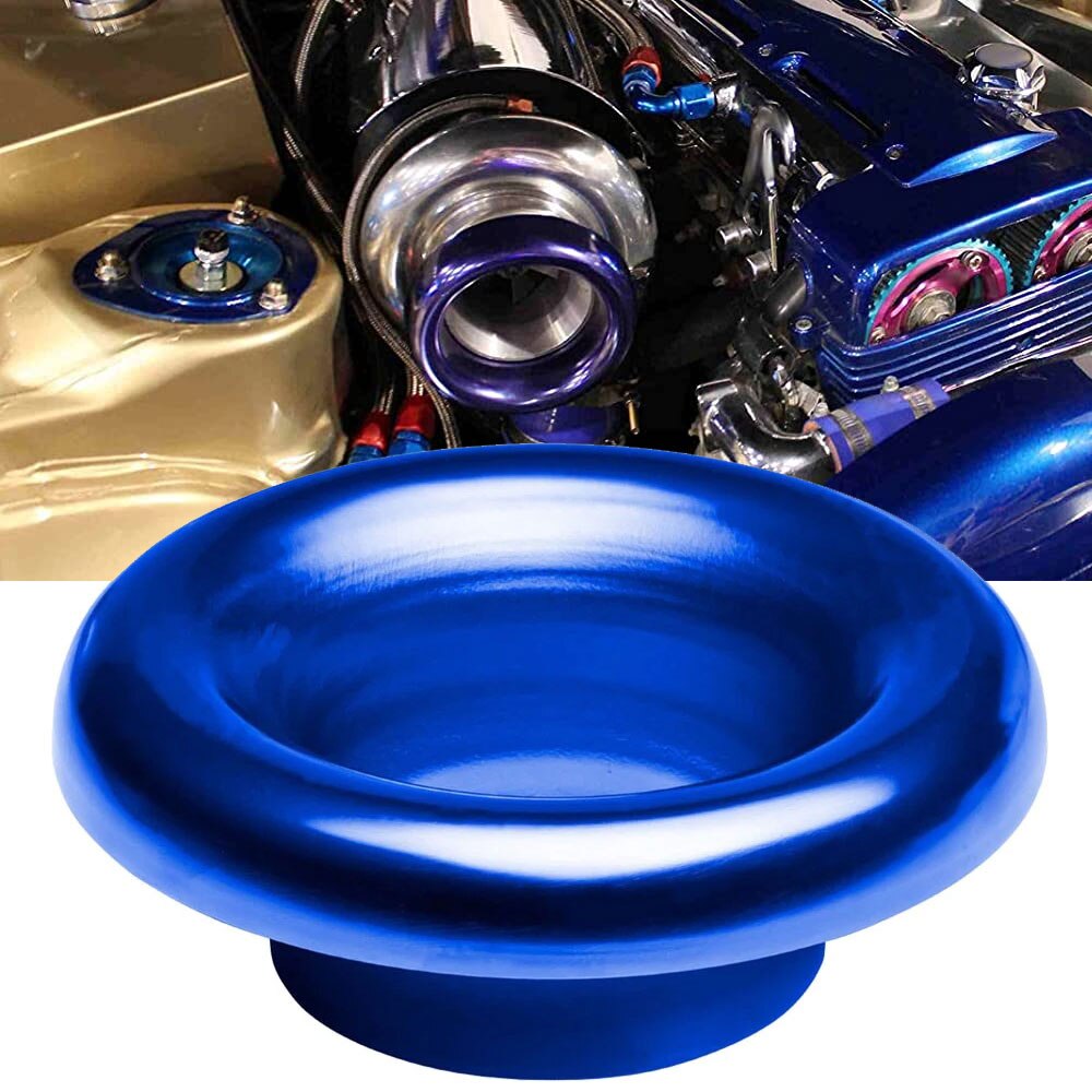 4.0&quot; Short Cold Air Compressor Intake Inlet Velocity Stack Turbo Horn Kit Bellmouth Velocity Stack Adapter Silver Blue Red Black: 4inch Blue