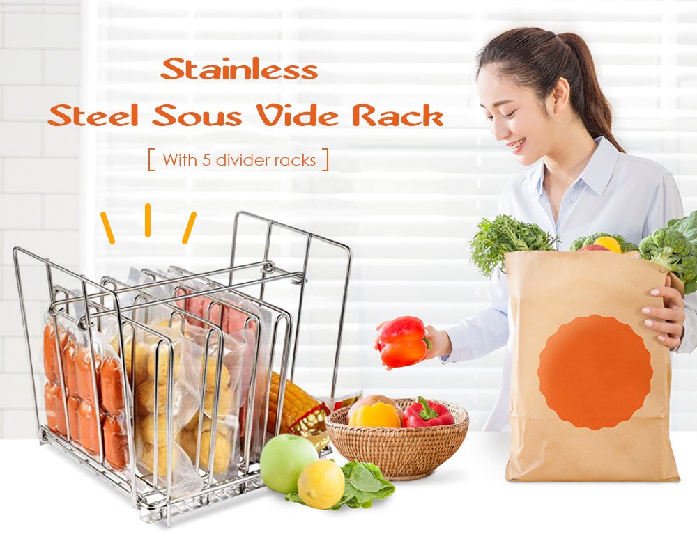 Rvs Sous Vide Rack Met 5 Divider Rekken Keuken Ops... – Vicedeal