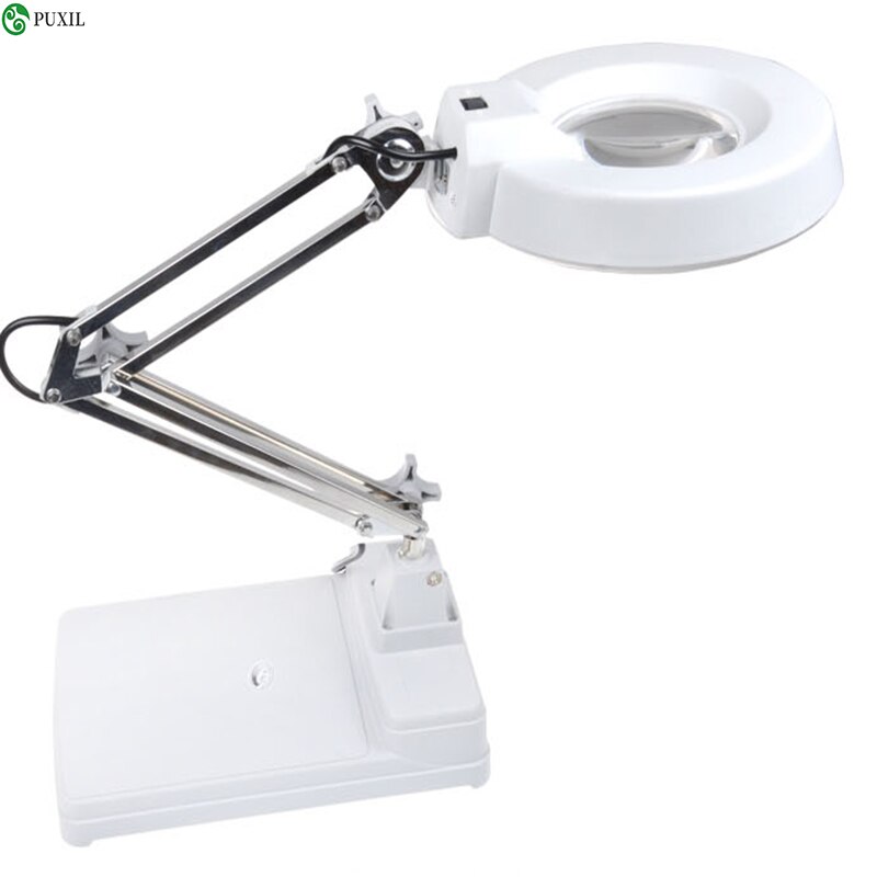 LED desk magnifier with folding lamp Electronic magnifier 20 times high brightness energy saving and energy saving