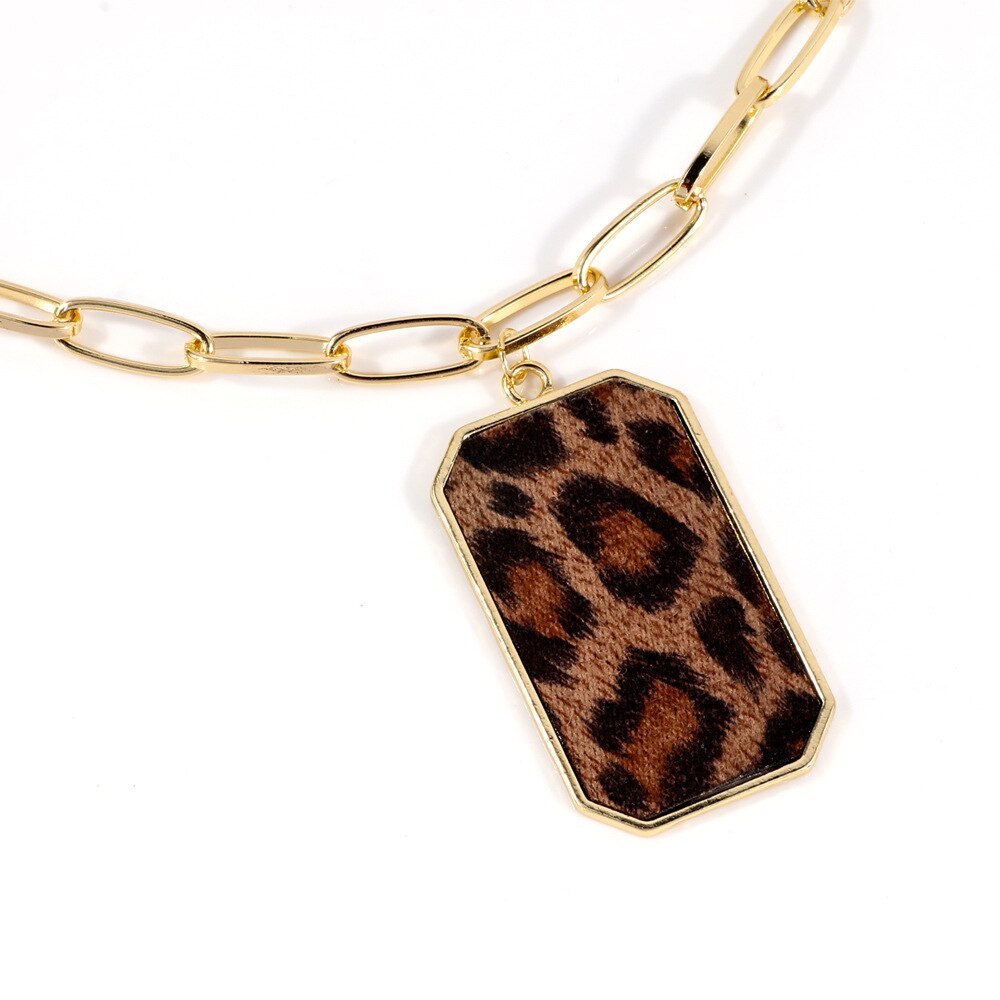Las mujeres popular collar de leopardo de colgante único simple personalidad Cadena de joyería