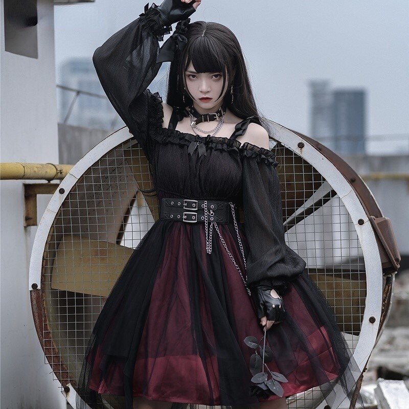 Hstar – robe Lolita Vintage gothique pour femme, – Grandado