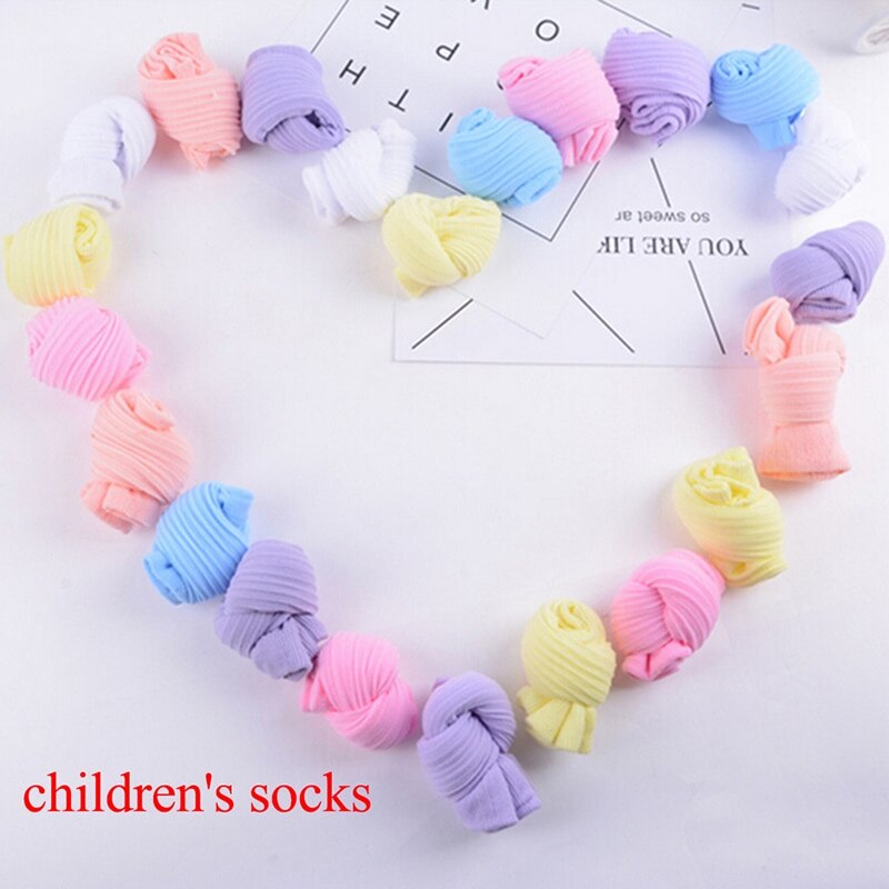 10 Pairs Newborn Soft Cotton Baby Socks Solid Color Baby Girl Socks Boy Infant Toddler Knee High Baby Sock Baby Stuff Calcetines