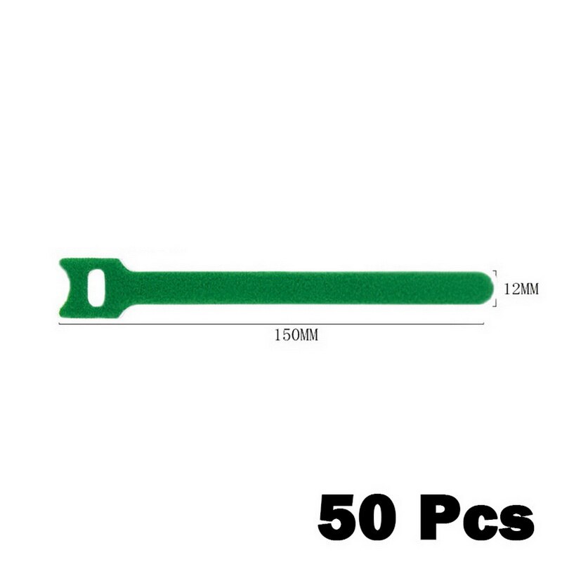 50Pcs Reusable Black Cable Cord Nylon Strap Ties Tidy Organiser Tool Hook And Loop Cable Ties Multiple Colour: green
