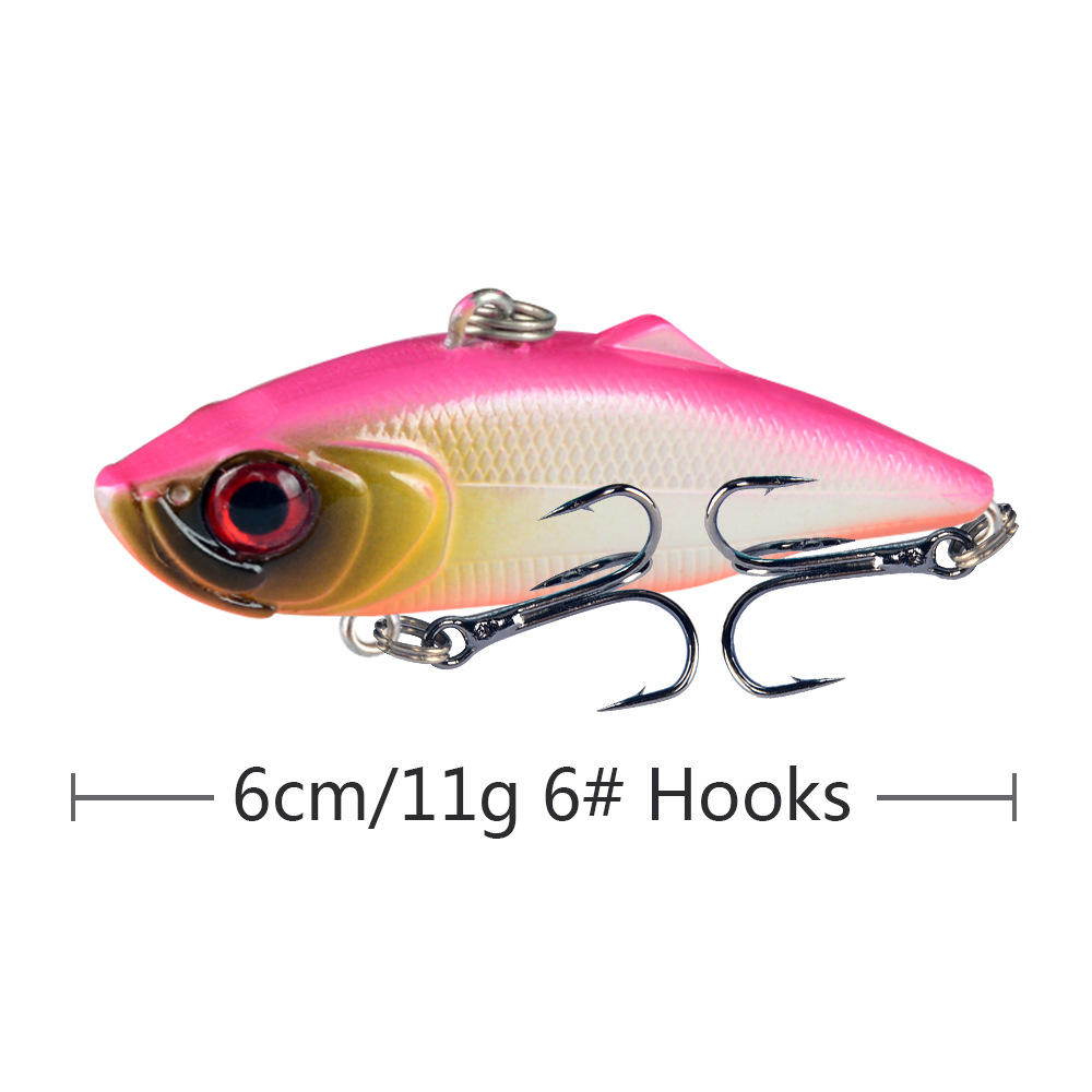 Señuelo de pesca con vibración VIB, 6cm, 11g, fundición larga, Rattlin Iscas, Wobbler Artificial, cebo duro de plástico, aparejos de carpa para nadar, 1 Uds.: LIGHT BLUE