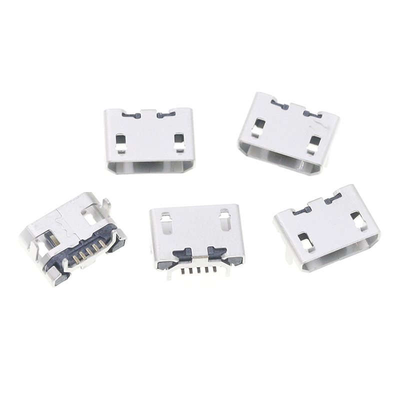 10 stk mikro usb 5 pin b type hunstik til mobiltelefon mikro usb jack stik 5 pin ladestik 4- pin dip