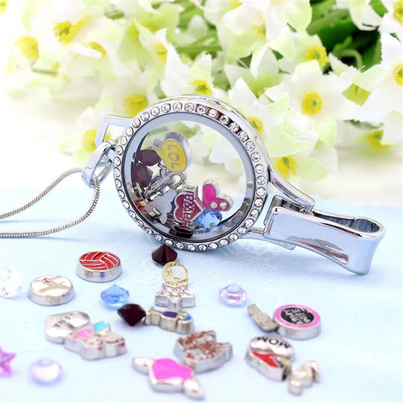 1 pz 30*65mm cristallo/vetro galleggiante semplice pendente medaglione memoria vivente per Badge tenere cordino misura medaglione galleggiante charms memoria