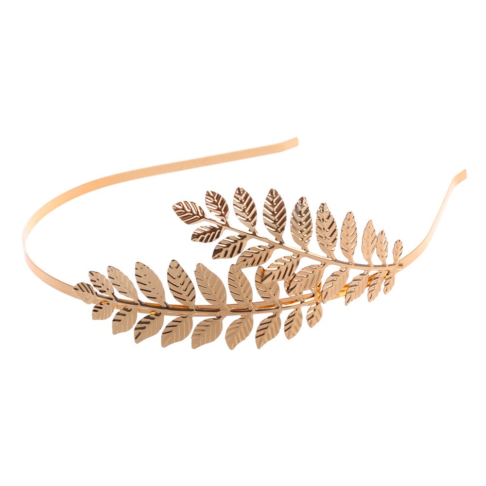 Vintage Hårbøjle Guld Blade Krans Bryllup Brude Tilbehør Hårbånd Kvinder Retro Krone Smykke Tiara: 3