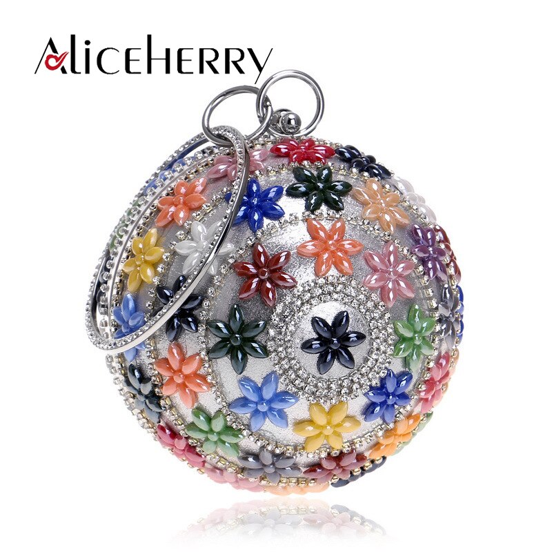 Round Bags Women Evening Party Bag Handmade Beach Cross Body Bag Circle Ring Handbag