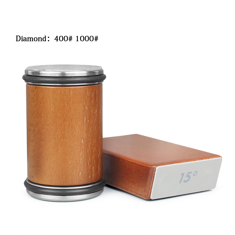 Rolling Knife Sharpener Magnetic Knife Holder Diamond Sharpening Stone Kit with 15 and 20 Degrees Angle Roller Kitchen Accessory: grey