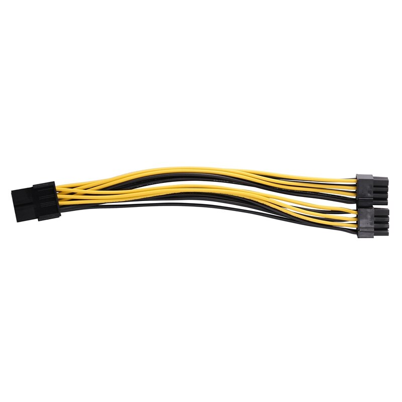 Pcie 8 Pin To 2 X 8 Pin (6+2) PCI Express Adapter Power Cable PCIE Y - Splitter Extension Cable 8 Inches (8 Pack)