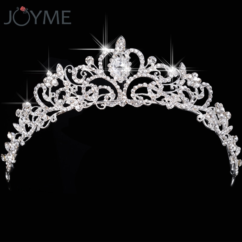 Wedding Nuziale di Cristallo Tiara Corone Principessa Queen Cuore Fasce Del Fiore Accessori Per Capelli Da Sposa per la Sposa monili Dei Capelli