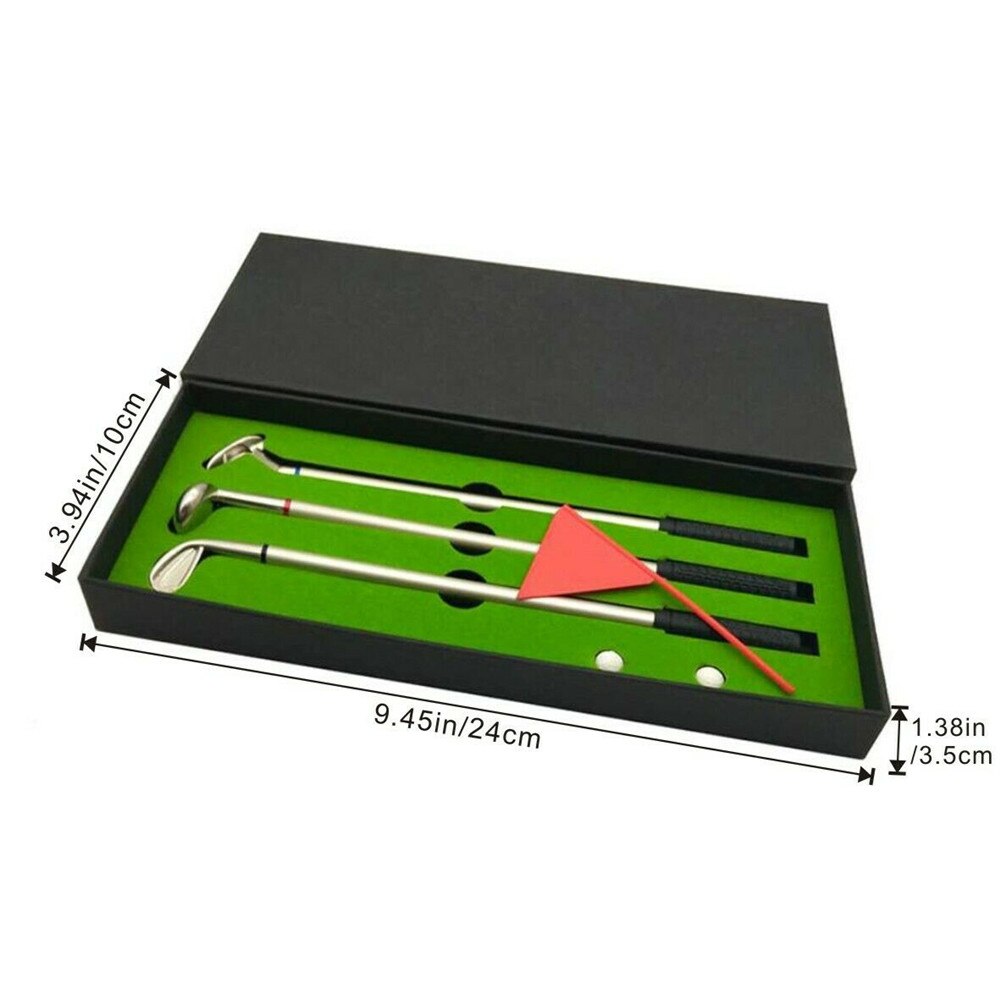 Mini Golf Club Putter Pen Set Box Novelty Exquisite Golfers Decor Desktop Decor Tool