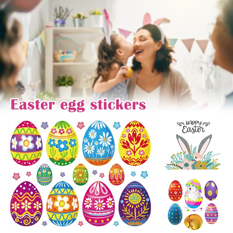 Easter Decorations Bunny Window Clings Decor For Home Office Kids School Party Decorations Supplies Hogard
