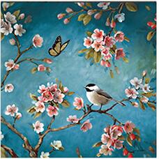 Needlework,DIY cross-stitch,Full embroidery kit,Plum Flower Lucky Bird print pattern cross stitch wall home decor: Bird 02 / cotton