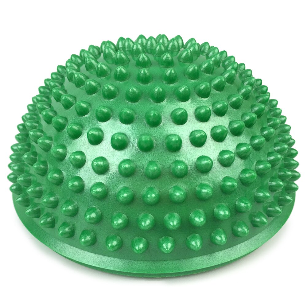 Inflatable half ball Yoga Foot Massage Ball 16CM Massage Balance Pods Body Rolling Foot Wake Spiky Point for Gym Fitness Pilates: green