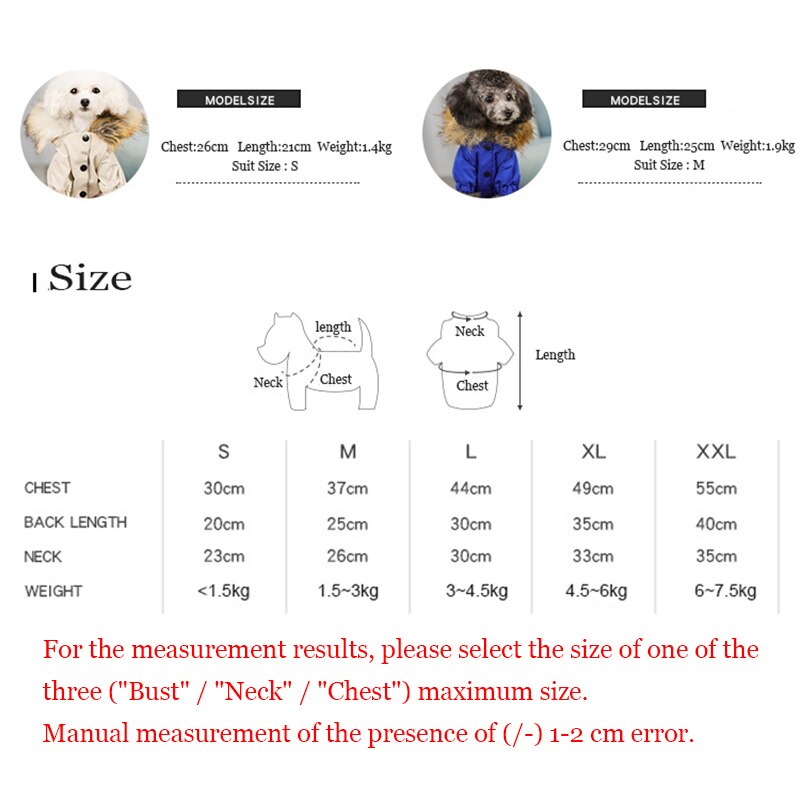 Haustier Kleidung Warme Unten Jacke Winddicht Hund Kleidung Parkas Winter Welpen Mantel Kleidung für Kleine Hunde Chihuahua Weihnachten
