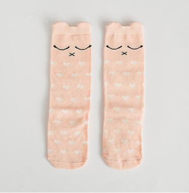 Mädchen Socken knie hohe Kinder Baby Nette bär panda druck Baumwolle Socken bein wärmt herbst tuch junge knie socke kleinkind socke: Sleeping cat