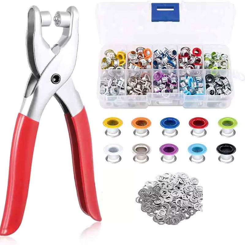 Kit de arandelas de Metal de 5mm, 400 piezas, 10 colores, Kits de ojales de Metal, juegos de ojales para zapatos, tela de cuero, cinturón, ropa: Cobre envejecido