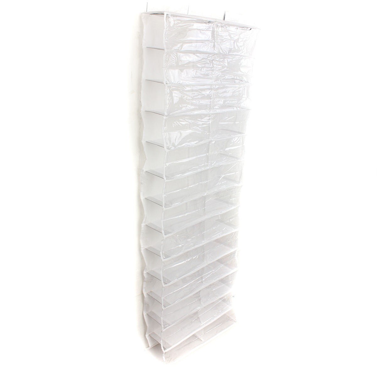 26 Pairs Over Door Hanging Stand Shoe Rack Shelf Storage Organiser Pocket Holder: White