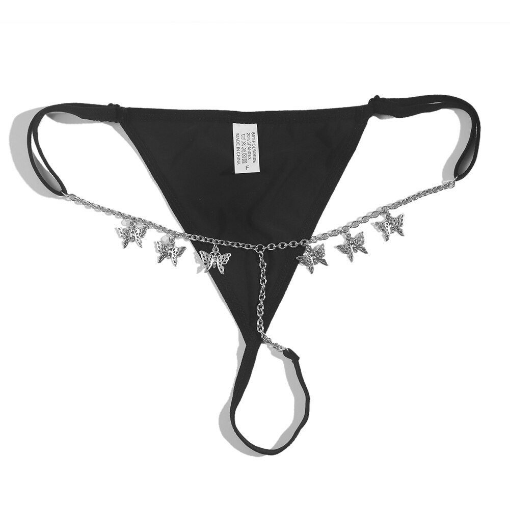 Sexy Zilver Kleur Custom Vlinder Taille Body Ketting Voor Vrouwen Personalied Multicolor Bikini Thong Ondergoed Body Sieraden: 004703BK