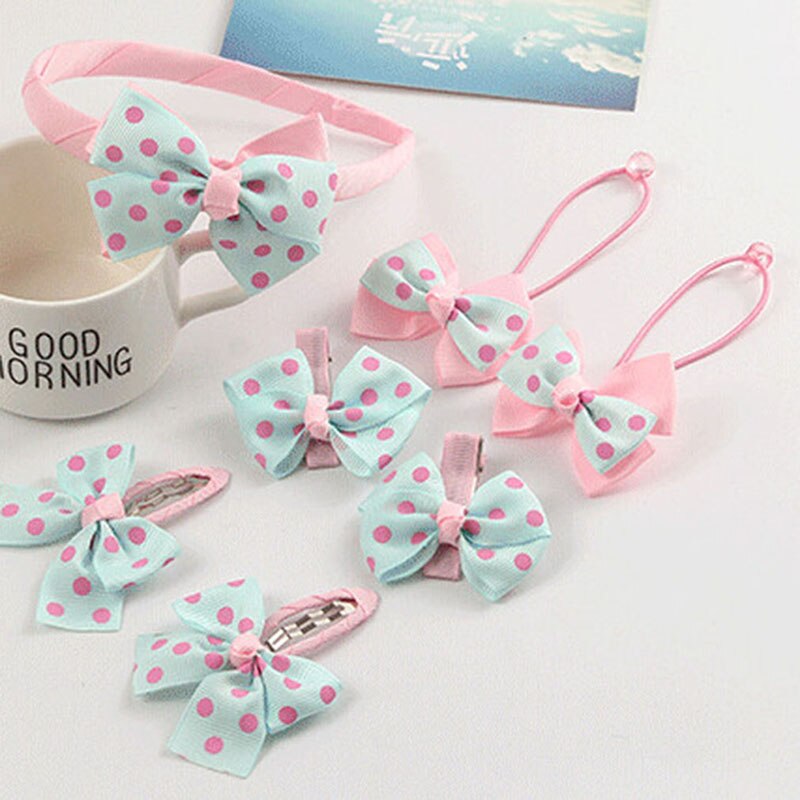7 unids/set diadema infantil horquillas accesorios para el pelo lazo pelo diadema para niñas princesa pinzas para el pelo, tocado