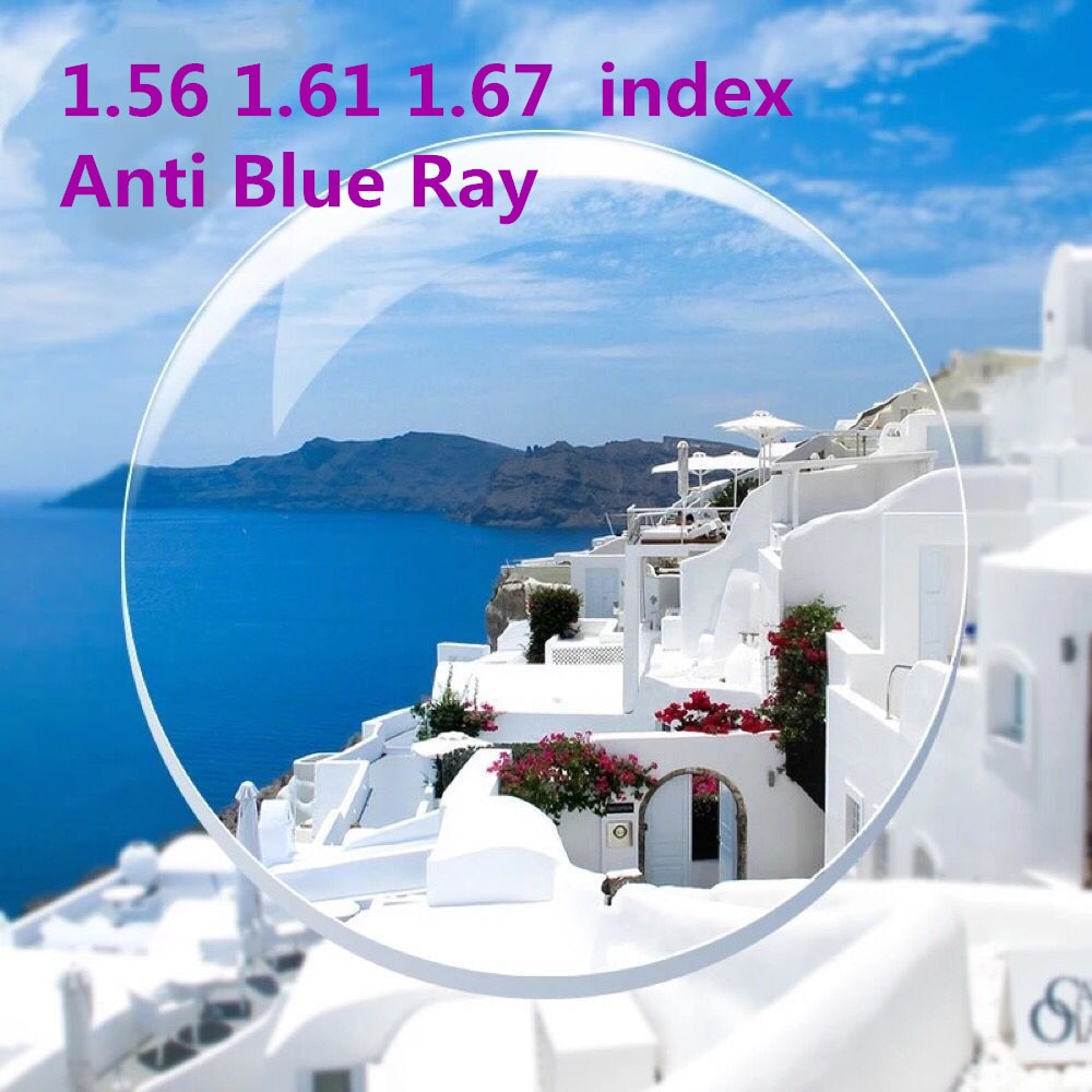 1.56 1.61 1.67 Index Computer Anti-Blue Prescription Lenses Resin Aspheric Glasses for Myopia/Presbyopia Goggle Eyeglasses Lens