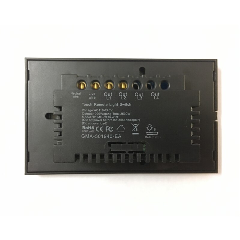 Aseer, au/Us Standard Broadlink Draadloze Smart Home Afstandsbediening Dimmer Wifi Muur Light Touch Screen Switch 500W, 110V-240V