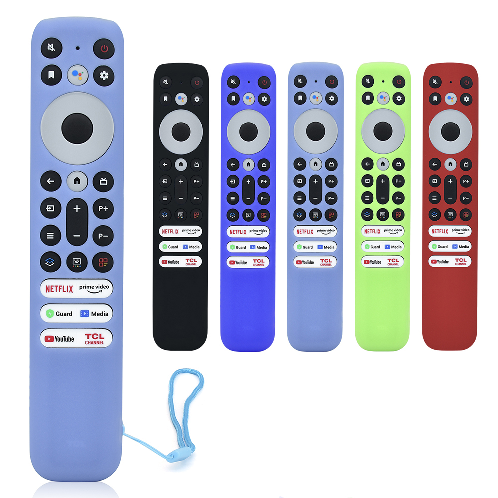 Silikonowe etui na pilota zdalnego sterowania ze smyczą antypoślizgowe etui na pilota zdalnego sterowania do telewizora All Inclusive dla TCL RC902V FMR1 Voice Remote