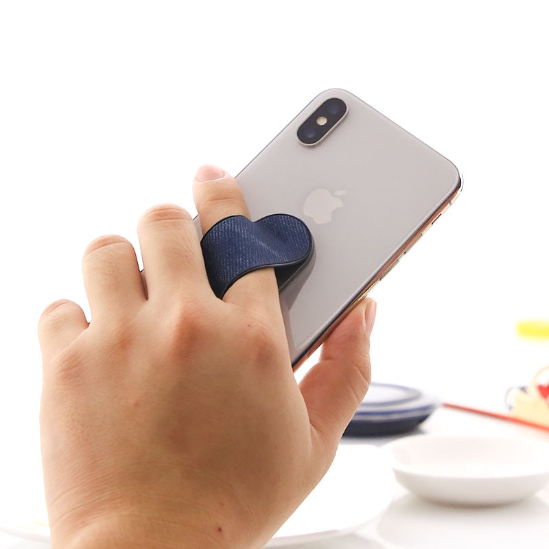 Vinger Ring Houder Mobiele Telefoon Ring Grip Denim Multi Band Universele Telefoon Grip Voor Draadloze Oplader Stand Back Sticker