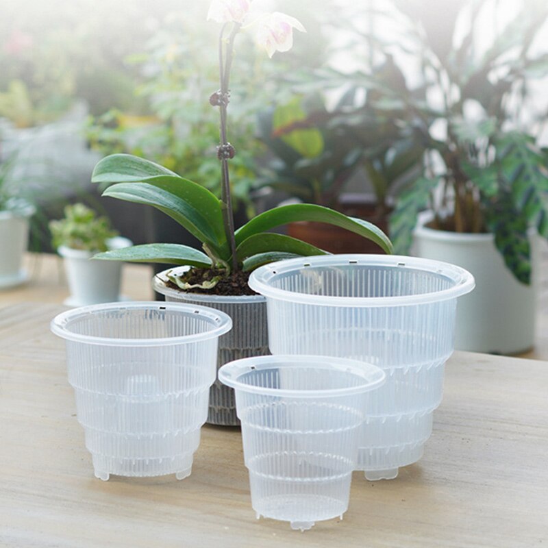 Plastic Mesh Pot Orchid Flower Planter Container Home Gardening Decor H99F