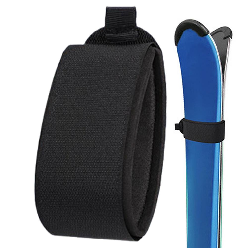 Ajustável Nylon Snowboard Strap, Ski Wraps, Fixadores Acessórios, EVA Protective Pads, Encadernação Correias: Preto