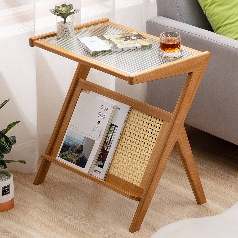 Mesa auxiliar en forma de Z, mesa de té y café creativa con estante para el hogar, sofá esquinero, sala de estar, dormitorio, suministros para apartamentos pequeños
