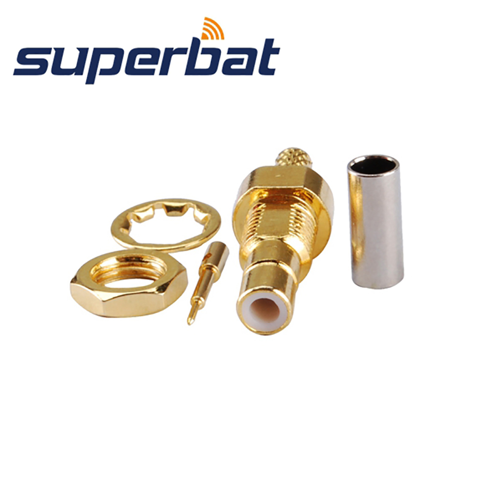 Superbat 10 stücke SMB crimpen Weibliche Schutzwand für Koaxialkabel RG174,RG188A,RG316,LMR100 RF Stecker