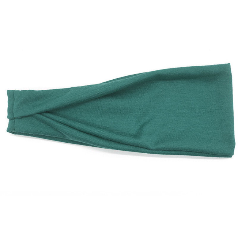 Banda para la cabeza de algodón para mujer, bandas para el cabello a la para mujer, turbante liso, diadema tejida torcida, accesorios para la cabeza anudados: Verde