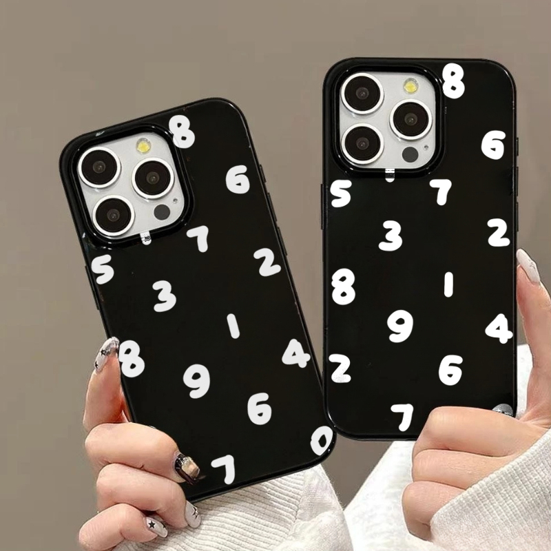 Custodia con numeri semplici per iphone 11 , custodie per iphone 15, 12, 13 14 16, pro max, x, xr, xs max , 14 15 7, 8 plus, cover morbida per iphone 16e