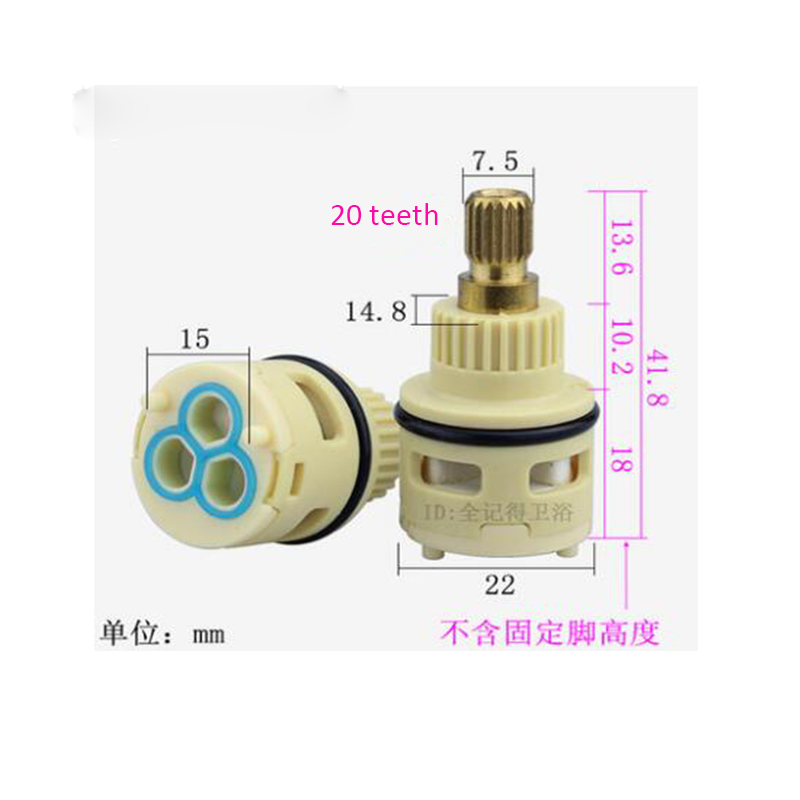 Shower three-stage faucet cartridge Three-speed cartridge repair parts 22/26/33 cartridge: Red