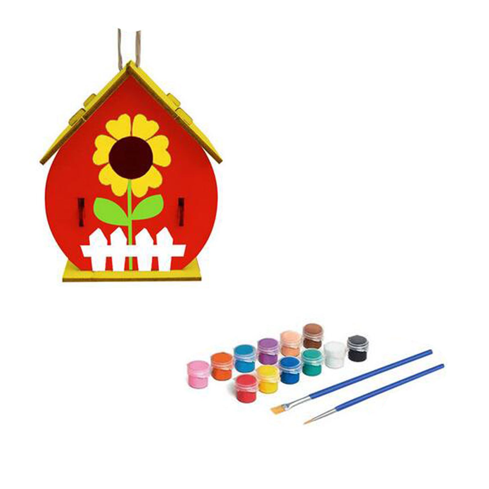 Wooden Home Birdhouse Diy Painted Birdhouse Wooden... – Grandado